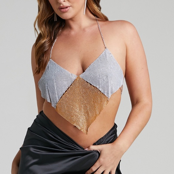 Sequin Shiny Crop Top - Picture 3 of 6